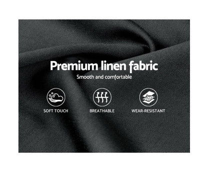 QUEEN WILSON LINEN FABRIC BED - CHARCOAL