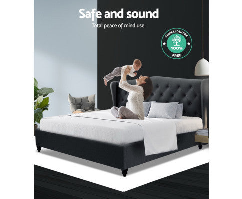 KING WILSON FABRIC BED - CHARCOAL