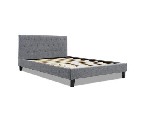 KING HARLEY FABRIC BED - GREY