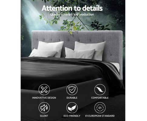 KING HARLEY FABRIC BED - GREY