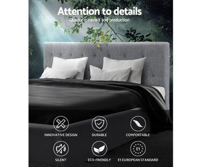 KING HARLEY FABRIC BED - GREY