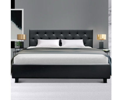 QUEEN MICHAEL FABRIC BED - BLACK
