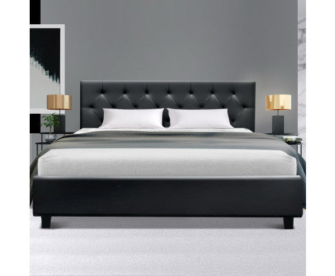 QUEEN MICHAEL FABRIC BED - BLACK