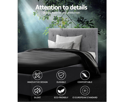 SINGLE MICHAEL FABRIC BED - DARK GREY