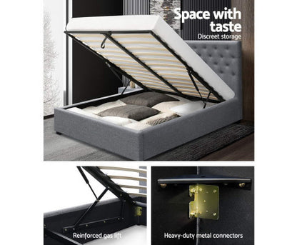 DOUBLE GENEKO GAS LIFT STORAGE BED - GREY