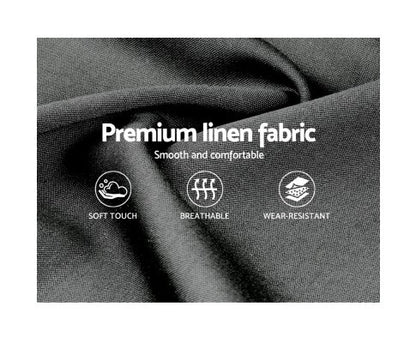 QUEEN MILA FABRIC BED FRAME WITH 4 STORAGE DRAWERS - (BFRAME-F-MILA-Q-GY-ABC) - MEDIUM GREY