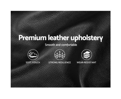 KING JUNNIE FRONT LEATHERETTE GAS LIFT STORAGE BED WITH BUTTONS - BLACK