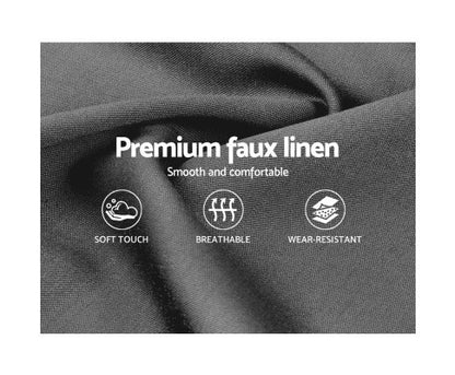 KING SINGLE RAEMOND LINEN FABRIC BED - GREY