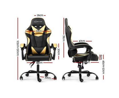 PAXTON RECLINING OFFICE COMPUTER  CHAIR  - BLACK & GOLD