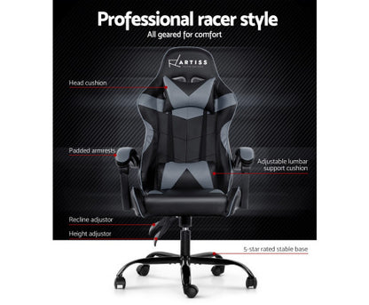 PAXTON RECLINING OFFICE COMPUTER  CHAIR  - BLACK & GREY