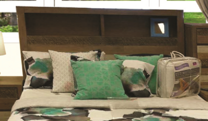 COASTAL   QUEEN 5 PIECE DRESSER   BEDROOM SUITE  WITH BOOKEND BEDHEAD - COLOUR AS PICTURED