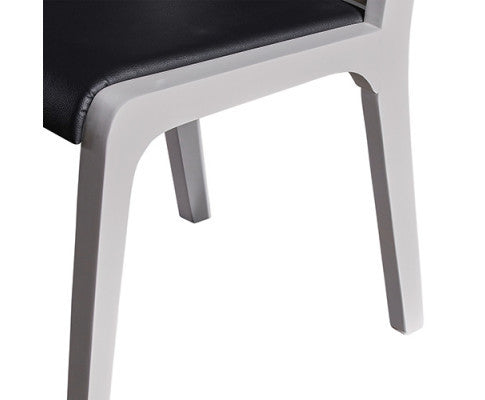 KELBY (SET OF 2) LEATHERETTE DINING CHAIR - BLACK & WHITE