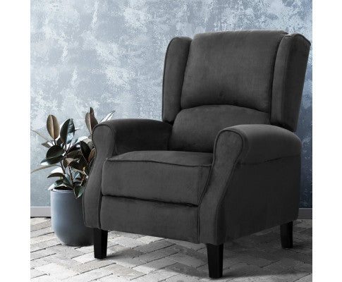 Afton Recliner Arm Chair - Charcoal