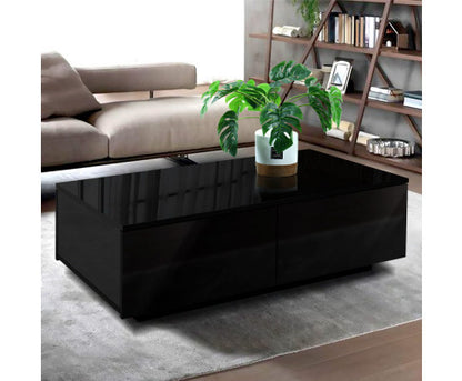 HAMILTON 4 DRAWER COFFEE TABLE  - HIGH GLOSS BLACK