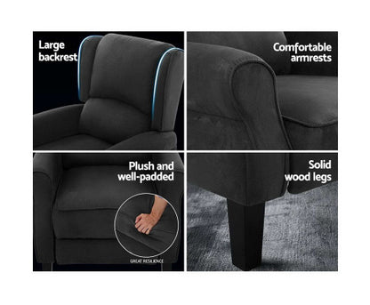 AFTON  RECLINER ARM CHAIR - CHARCOAL