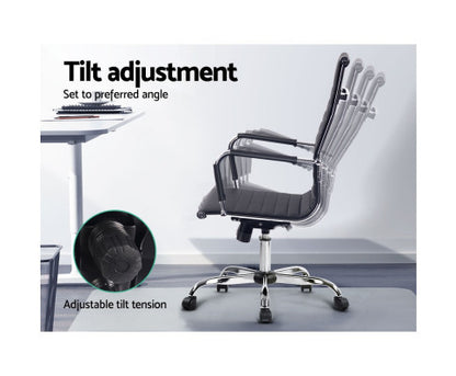VEGAS LEATHERETTE HIGH BACK EXECUTIVE OFFICE CHAIR - BLACK