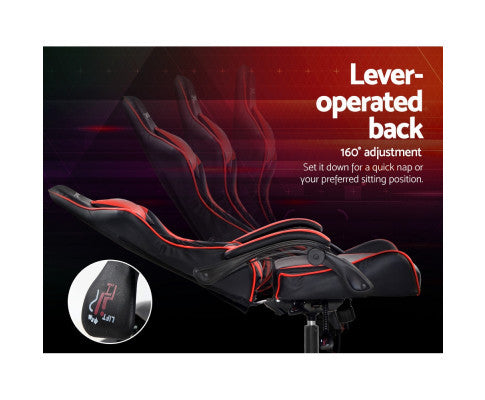 PAXTON RECLINING OFFICE COMPUTER  CHAIR  - BLACK & RED