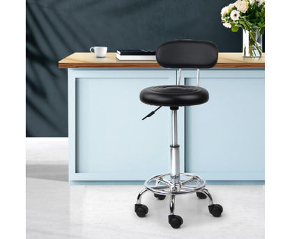 AYANA PU LEATHER  SWIVEL CHAIR  WITH BACKREST - BLACK