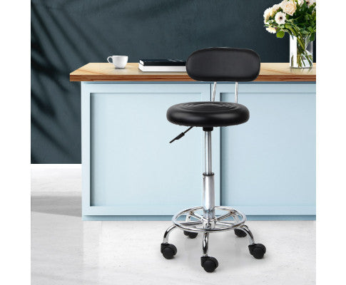 Ayana Pu Leather Swivel Chair With Backrest - Black