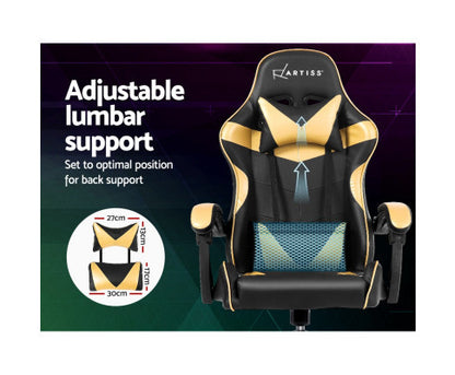 PAXTON RECLINING OFFICE COMPUTER  CHAIR  - BLACK & GOLD