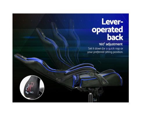 PAXTON RECLINING OFFICE COMPUTER  CHAIR  - BLACK & BLUE