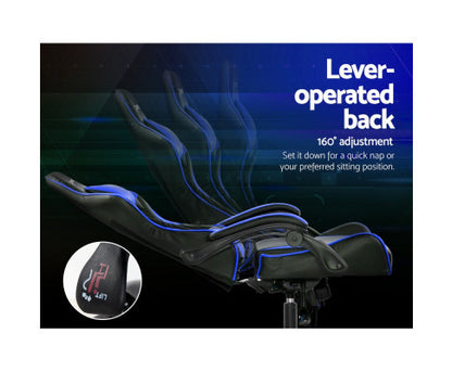 PAXTON RECLINING OFFICE COMPUTER  CHAIR  - BLACK & BLUE