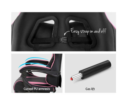 PAXTON RECLINING OFFICE COMPUTER  CHAIR  - BLACK & PINK
