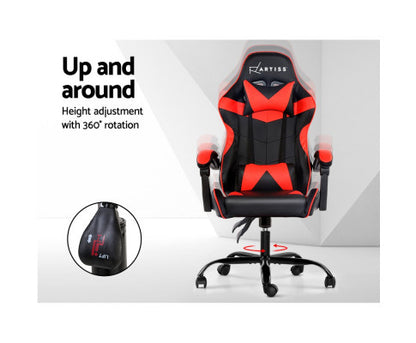 PAXTON RECLINING OFFICE COMPUTER  CHAIR  - BLACK & RED