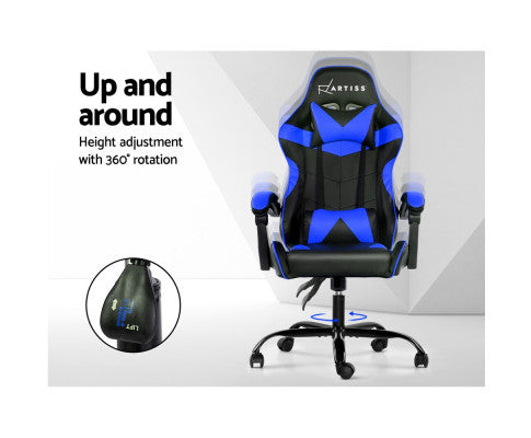 PAXTON RECLINING OFFICE COMPUTER  CHAIR  - BLACK & BLUE
