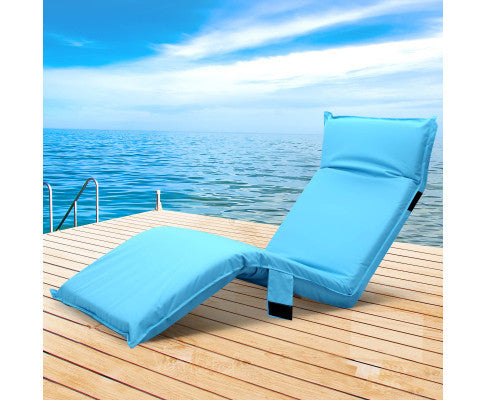 KENDRA INDOOR/ OUTDOOR ADJUSTABLE LOUNGE SOFA BED - BLUE