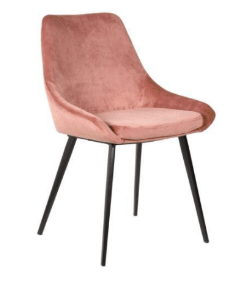 DOMO VELVET FABRIC DINING CHAIR - BLUSH