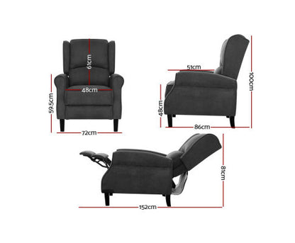 AFTON  RECLINER ARM CHAIR - CHARCOAL