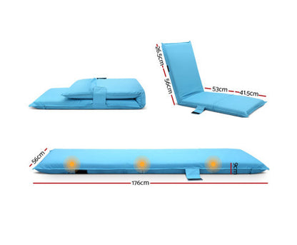 KENDRA INDOOR/ OUTDOOR ADJUSTABLE LOUNGE SOFA BED - BLUE