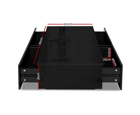 HAMILTON 4 DRAWER COFFEE TABLE  - HIGH GLOSS BLACK