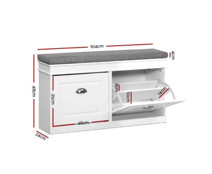 REGULUS SHOE CABINET BENCH  - WHITE