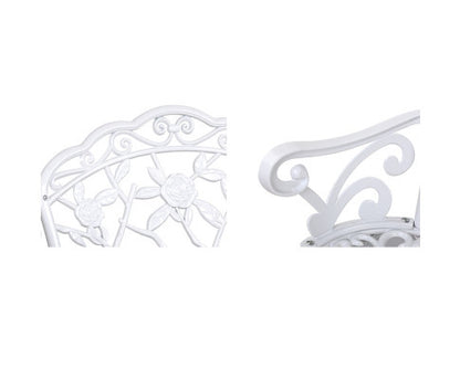 WALDEN OUTDOOR METAL BENCH WITH ARMREST - WHITE