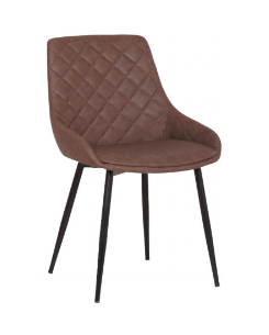 Lago (SEMI TUB) Leatherette Dining Chair - Medium Brown