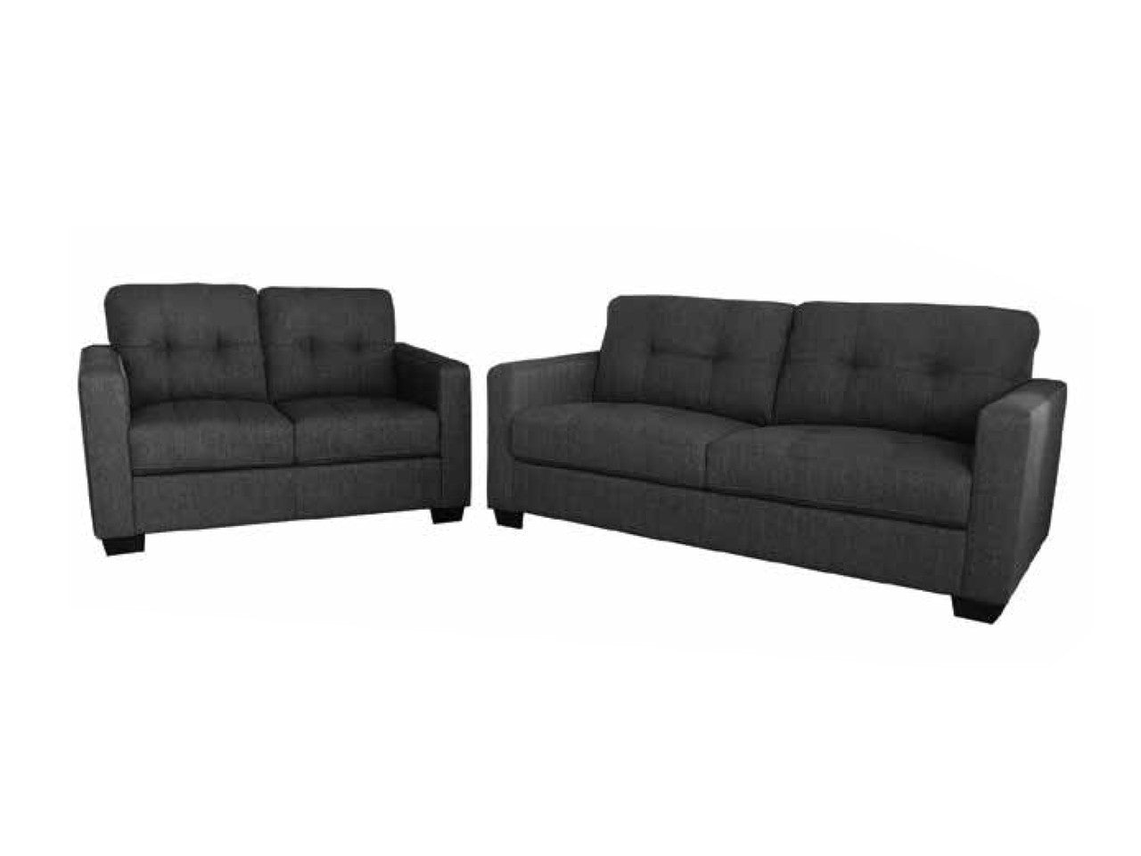 Vastia 3 Seater + 2 Seater Fabric Sofa Setting - Black