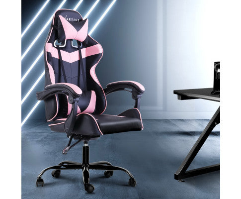 Paxton Reclining Office Computer Chair - Black & Pink