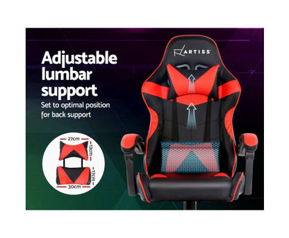 PAXTON RECLINING OFFICE COMPUTER  CHAIR  - BLACK & RED