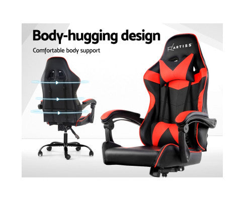 PAXTON RECLINING OFFICE COMPUTER  CHAIR  - BLACK & RED