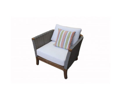 NEVIS OUTDOOR WICKER ARM CHAIR- GREY 7 BROWN