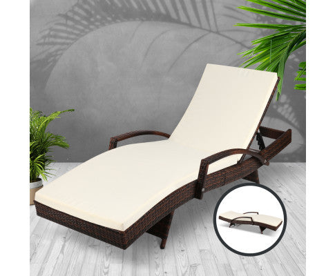 Dewey Outdoor Sun Lounge - Brown