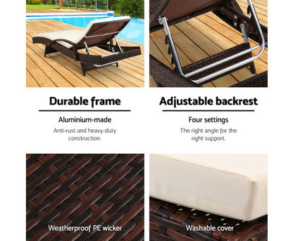 DEWEY OUTDOOR SUN LOUNGE - BROWN