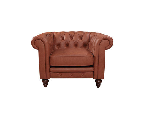 SHILOAH SINGLE SEATER  PU LEATHER  SOFA - BROWN