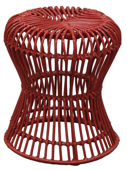 PRECIOUS HOURGLASS WOVEN RATTAN STOOL - WHITE OR RED