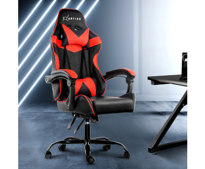 PAXTON RECLINING OFFICE COMPUTER  CHAIR  - BLACK & RED