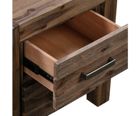 JARVAN 2 DRAWER BEDSIDE TABLE - CHOCOLATE