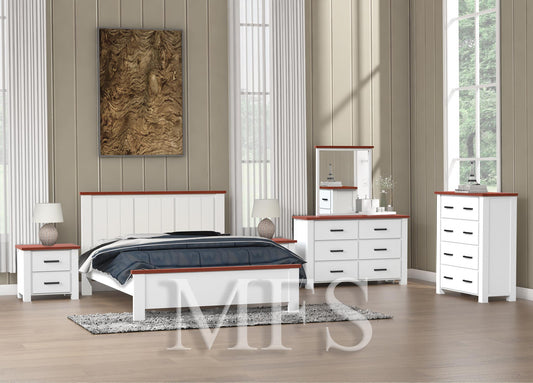 DOUBLE LIBBY (AUSSIE MADE) BED - ASSORTED STAINED COLOURS