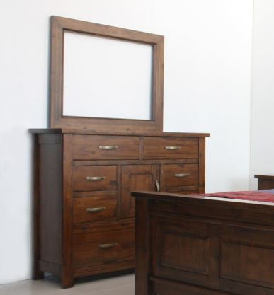 PARSONS DRESSING  TABLE WITH MIRROR - ASSORTED STAINED COLOURS